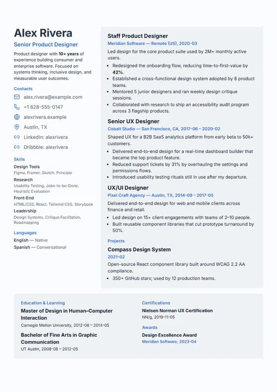 Sidebar Pro template preview