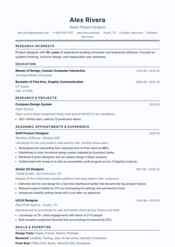 Classic Academic template preview