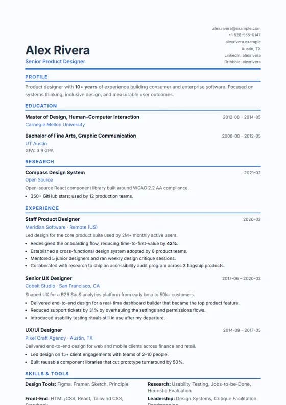 Modern Academic template preview